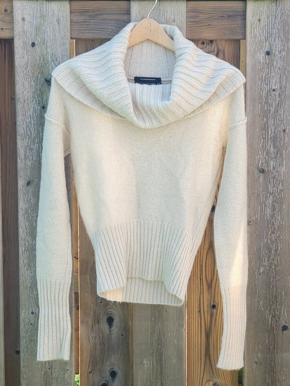 LOVELY CLUB MONACO Cowl Neck Sweater Women's Small SILK Blend Oatmeal